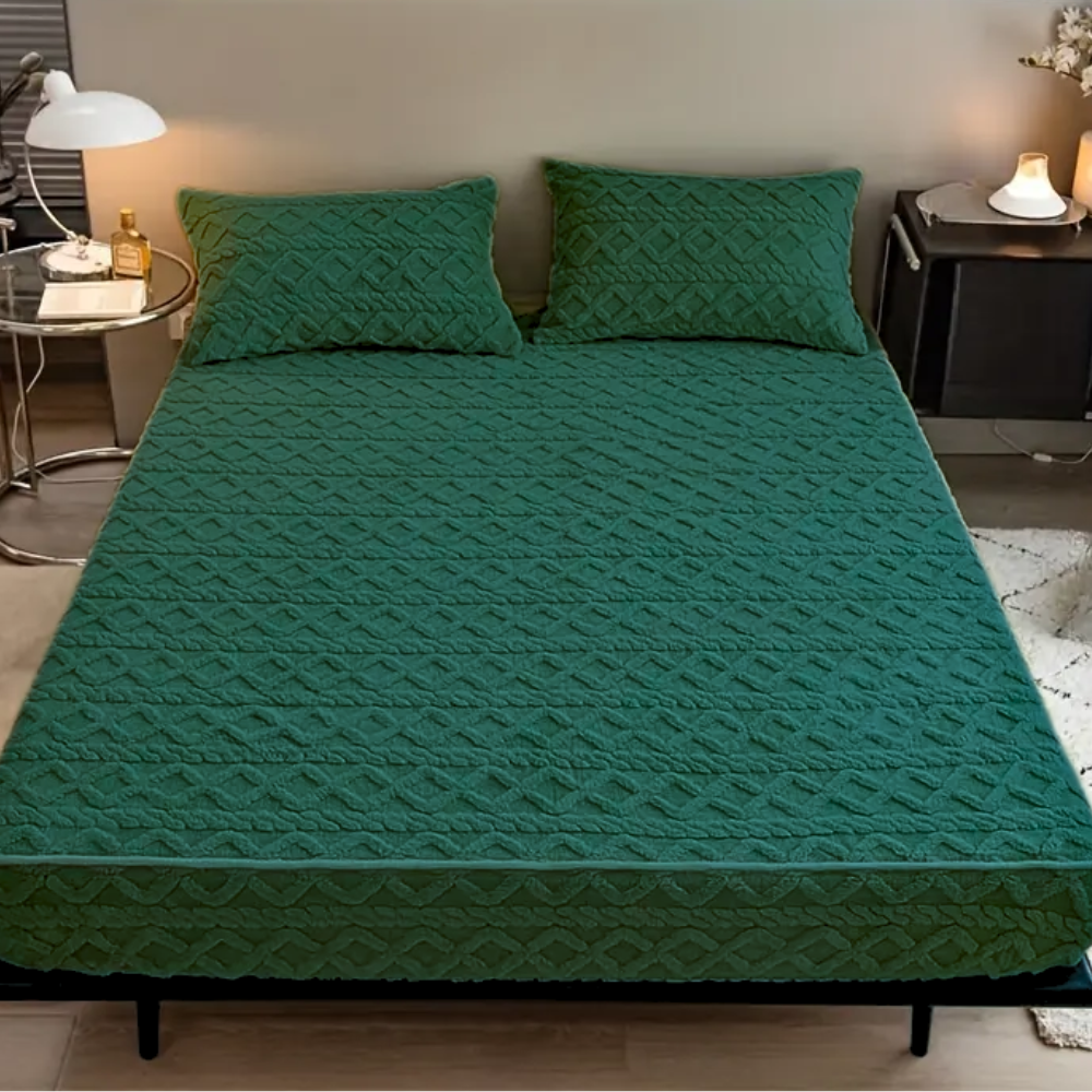 3D European Engraved Taffeta Fitted Bedsheet