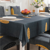 Premium Dining Table & Chair Cover Combo - Grey Mustard Leaf