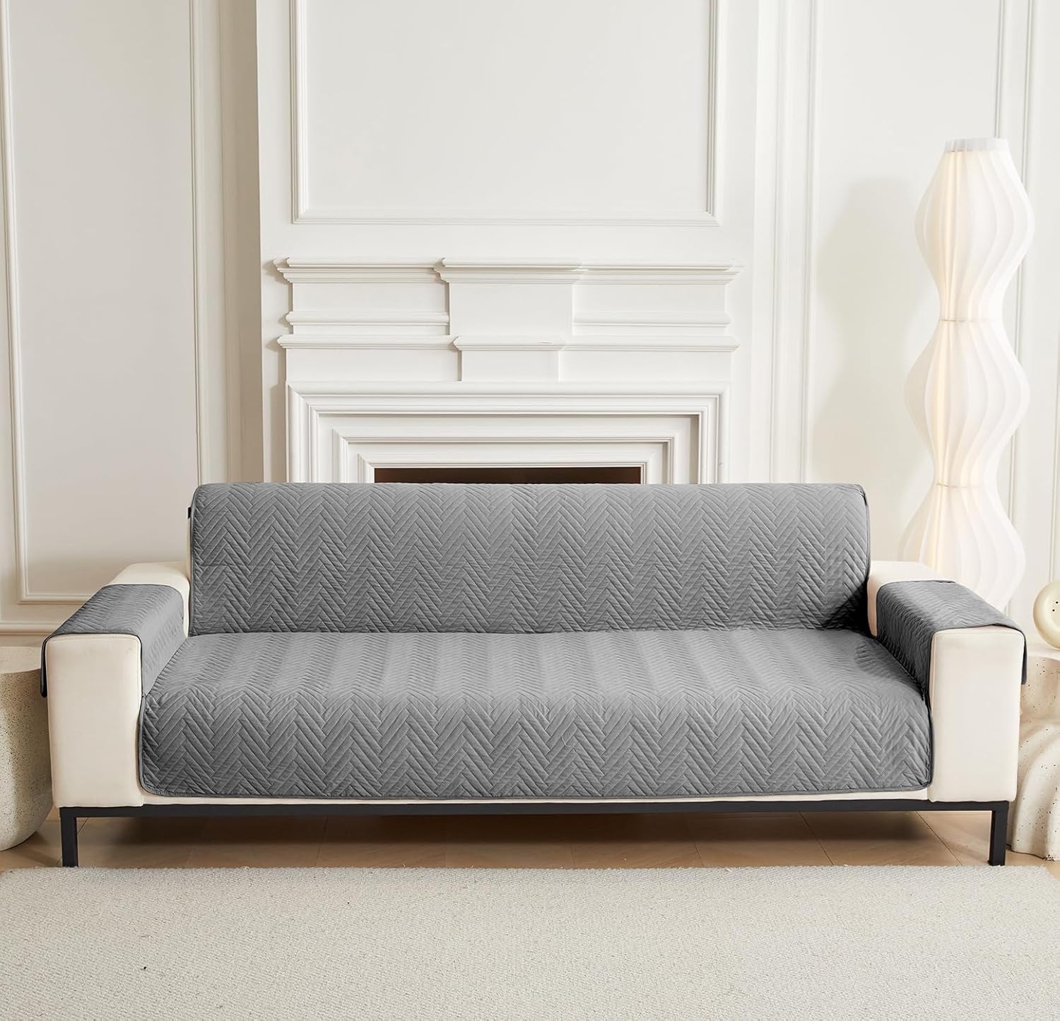 Non Slip Quilted Sofa Protector Mat With Strap