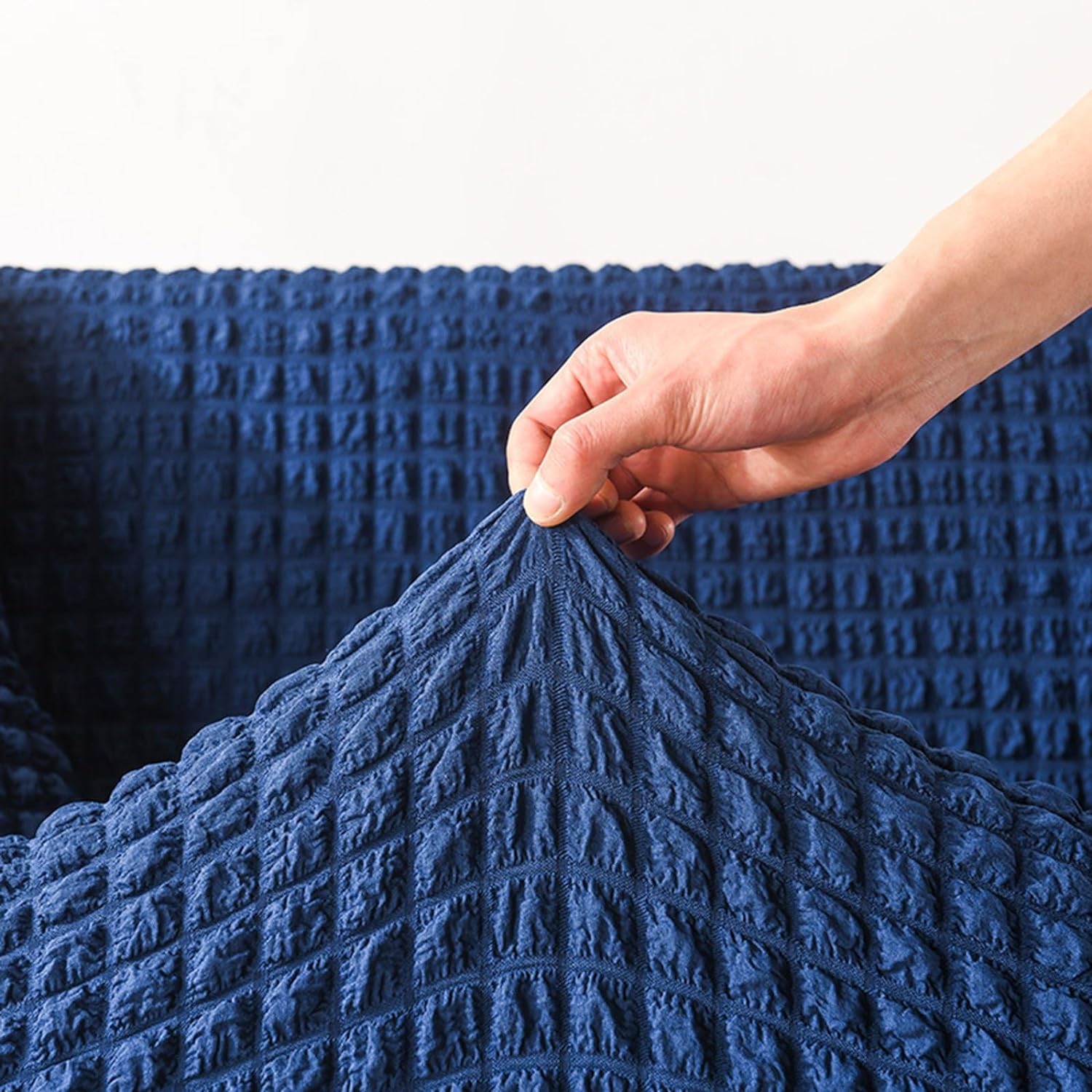 2026 Turkish Bubble Frill Sofa Covers : Navy Blue