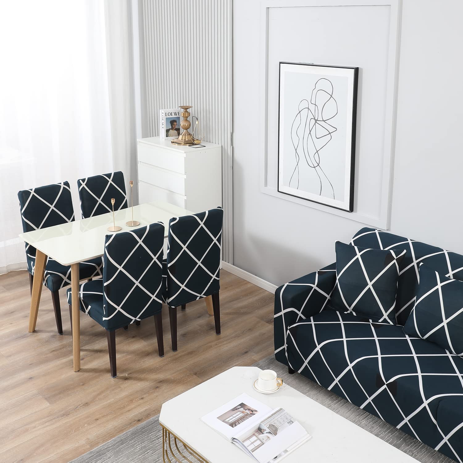 Trendize Exclusive Stretchable Sofa Cover - Cross Blue