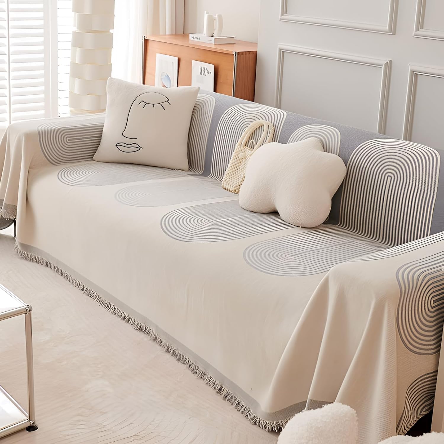 Premium Double Sided Chenille Sofa Covers - Grey Juniper