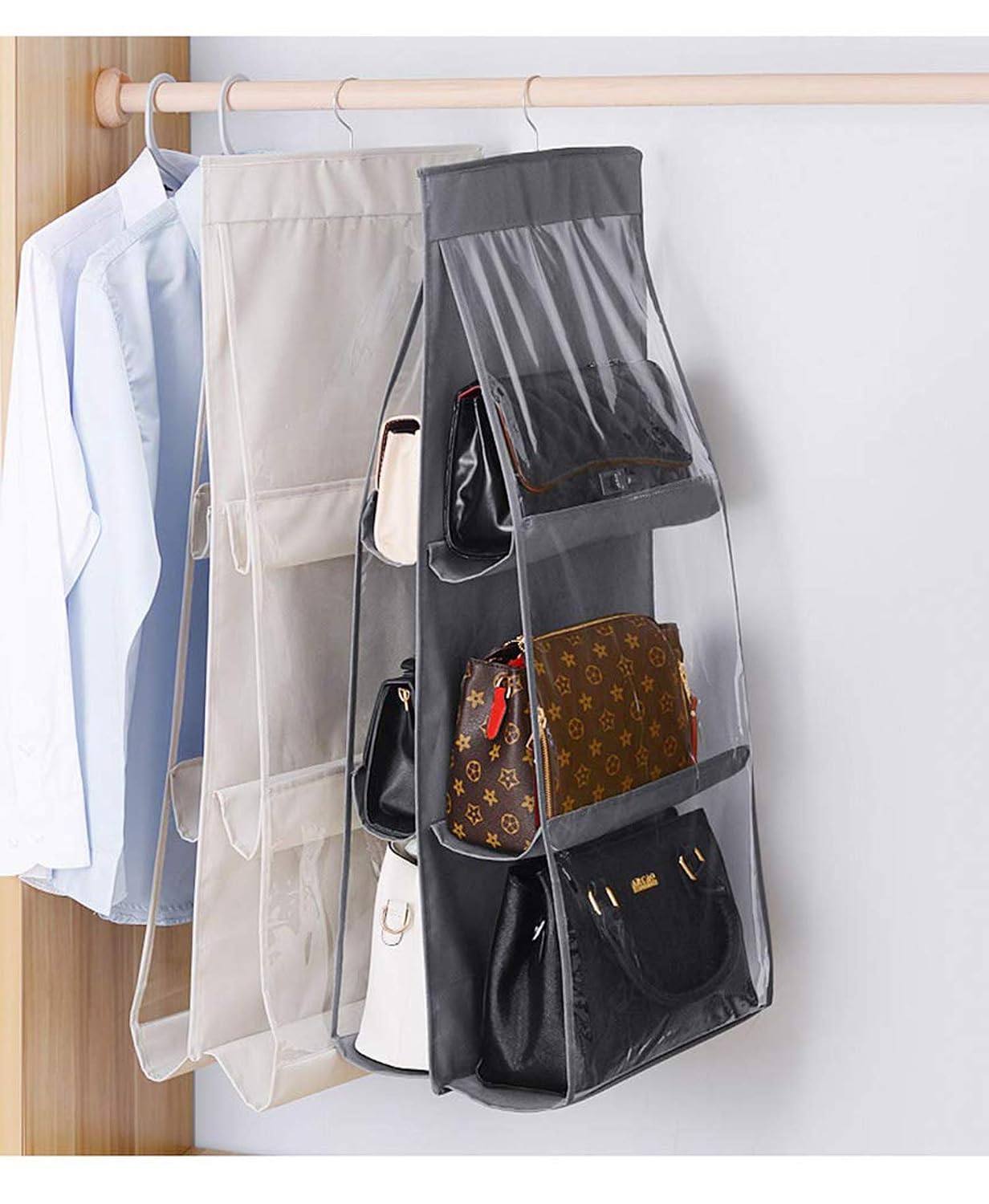 6-Pocket Hanging Dust-Proof Handbag Organizer