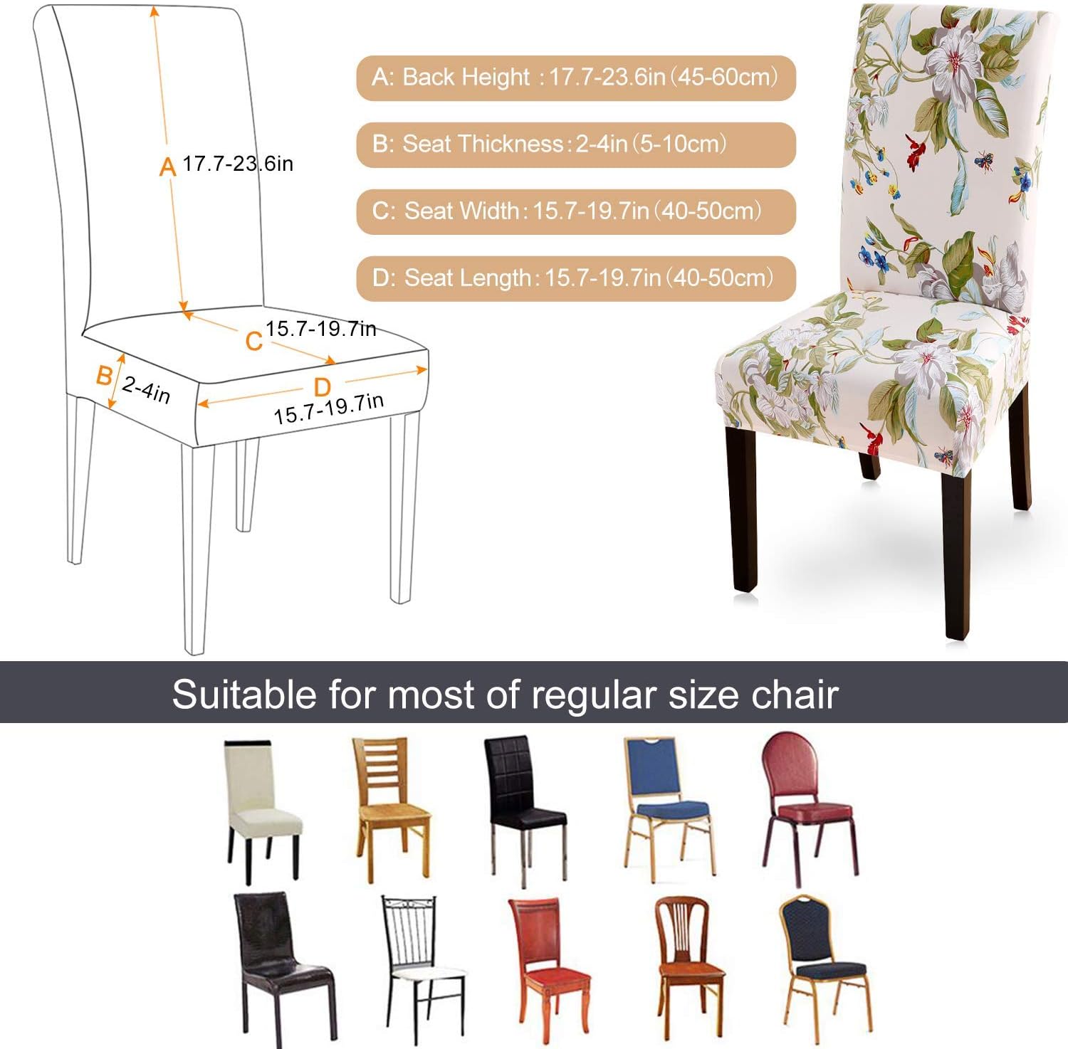 Stretchable Chair Covers, Forest Ivory