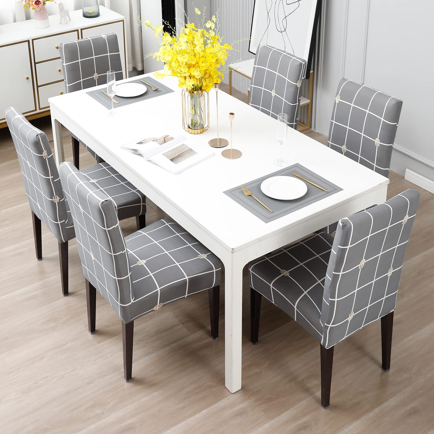 Stretchable Chair Covers, Premium Grey