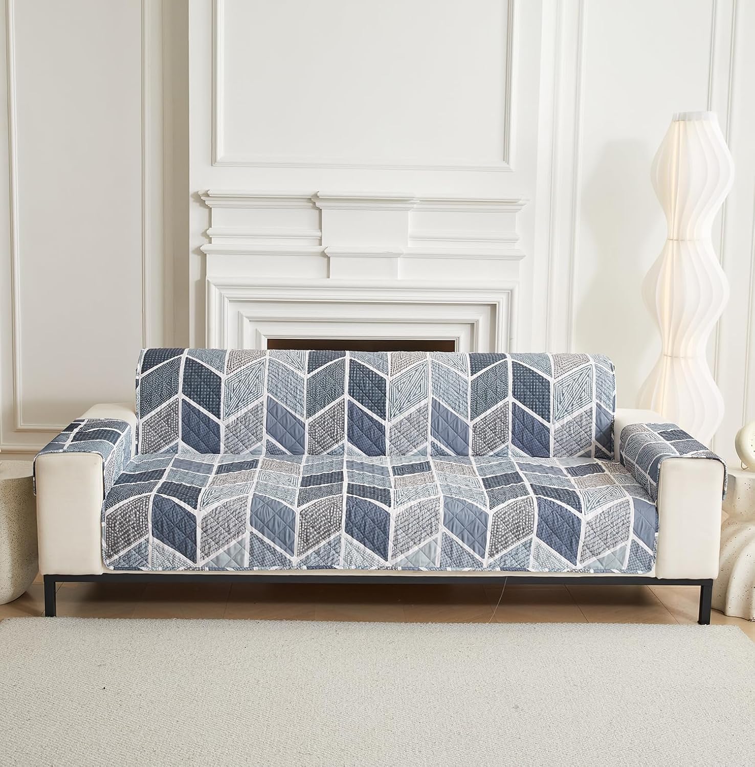 Non Slip Quilted Sofa Protector Mat With Strap