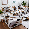 L Shape Sofa Cover - Geometric Brown