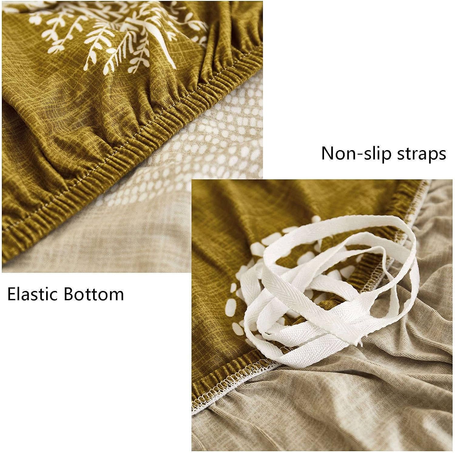 Trendize Exclusive Stretchable Sofa Cover - Mustard Leaf