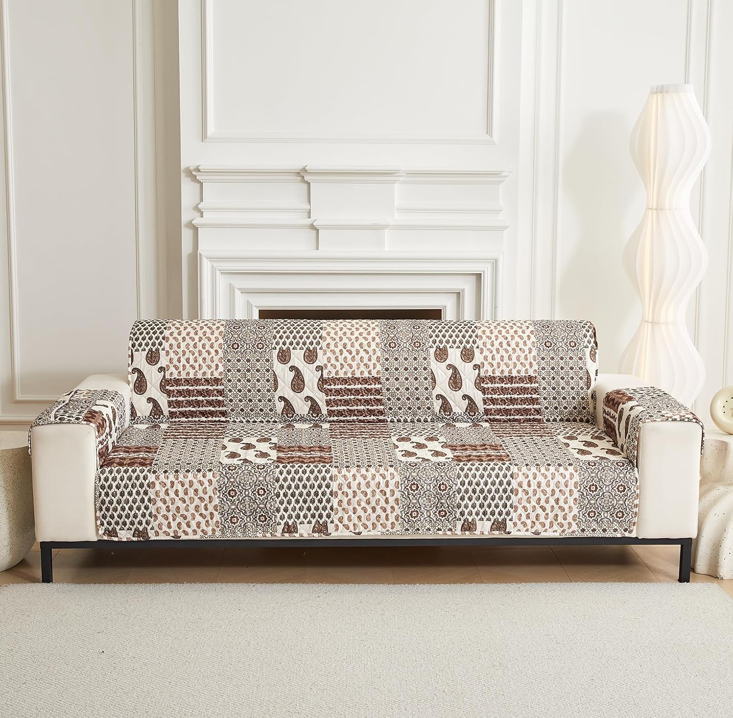Non Slip Quilted Sofa Protector Mat With Strap