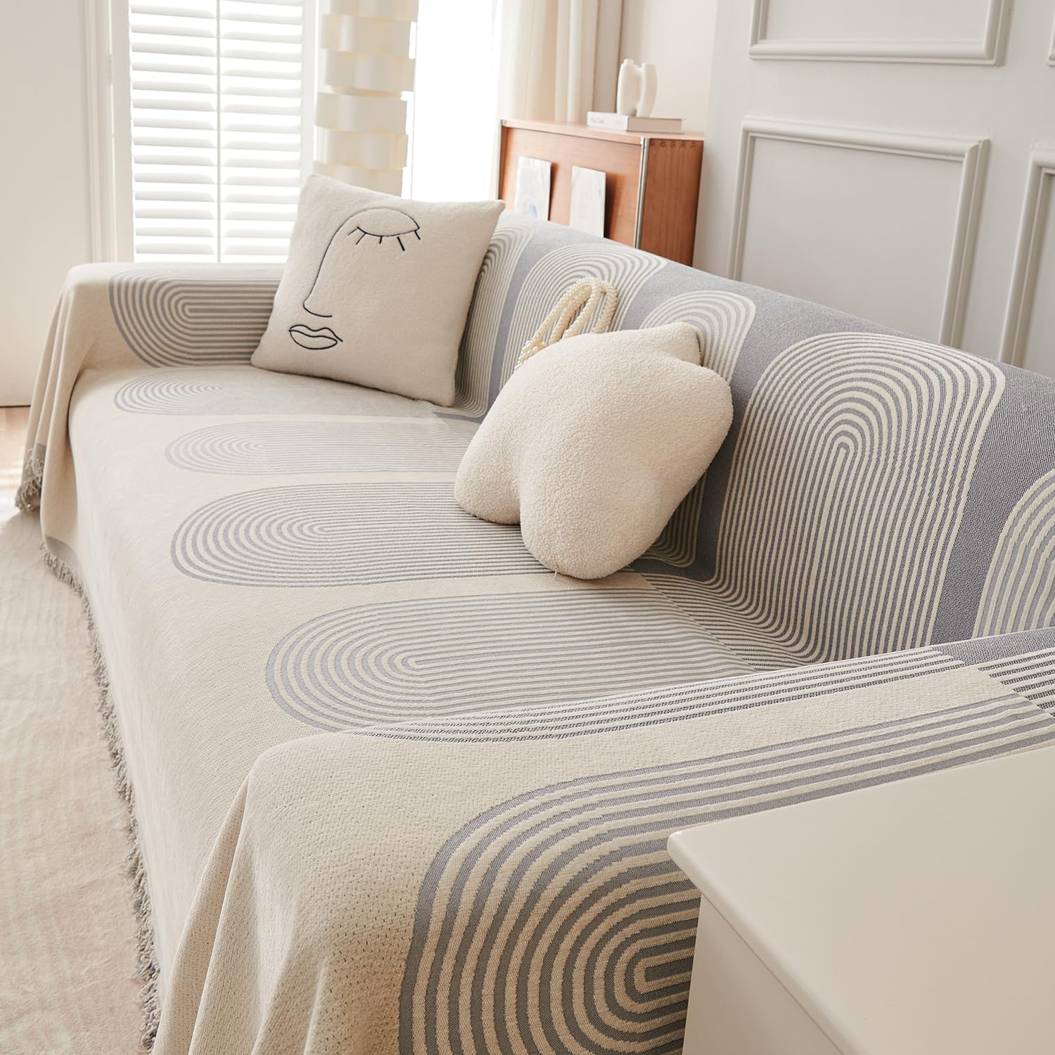Premium Double Sided Chenille Sofa Covers - Grey Juniper