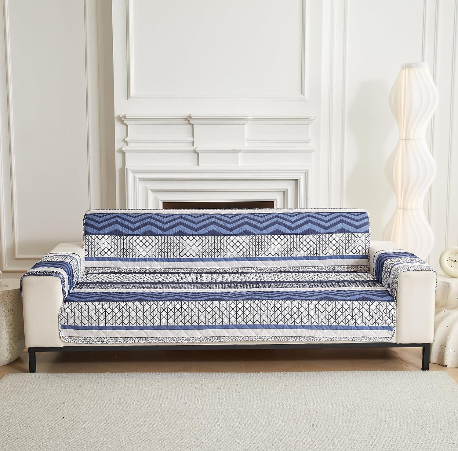 Non Slip Quilted Sofa Protector Mat With Strap