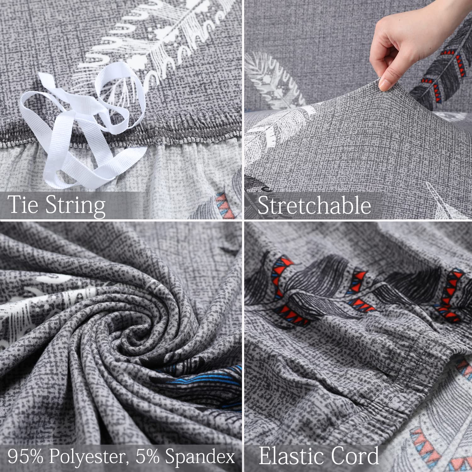 Trendize Exclusive Stretchable Sofa Cover - Fern Grey
