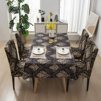 Premium Dining Table & Chair Cover Combo - Royal Black