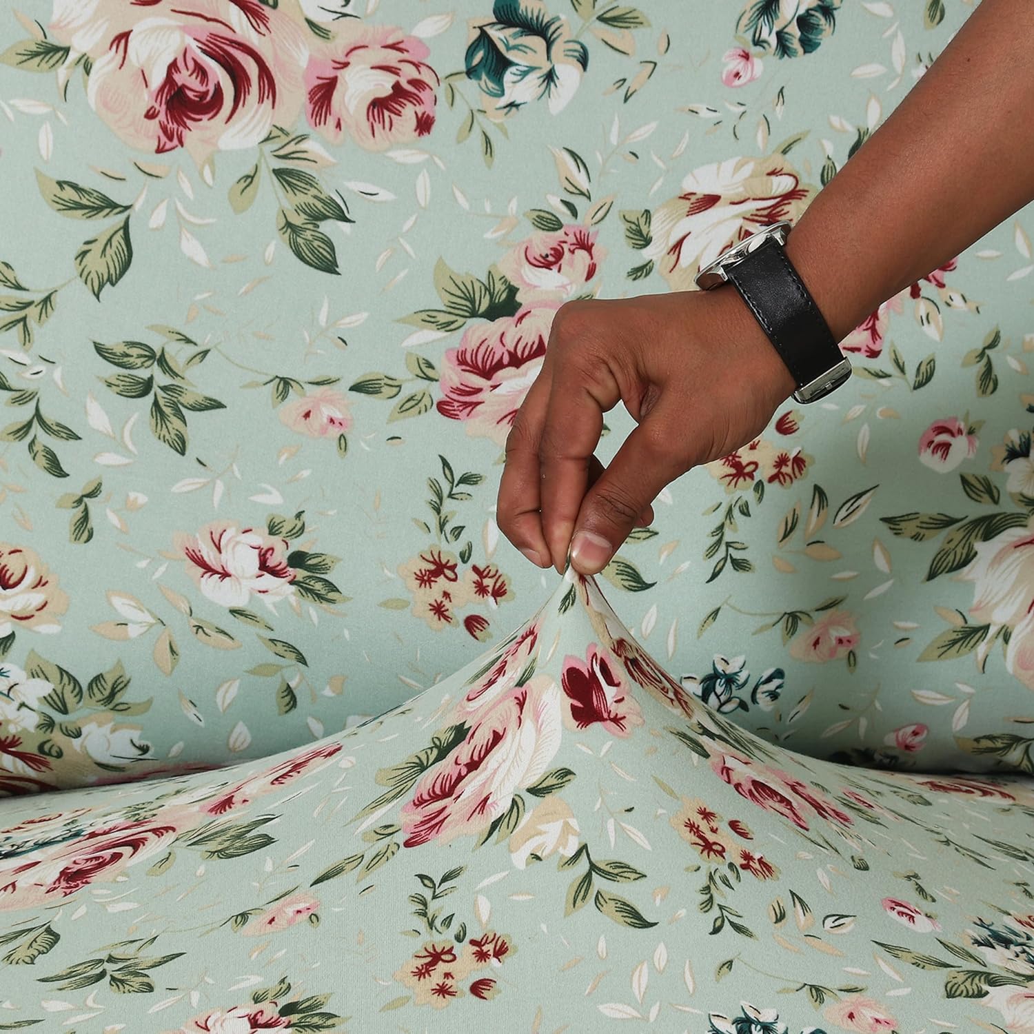 Premium Printed Recliner Sofa Cover : Fall Green