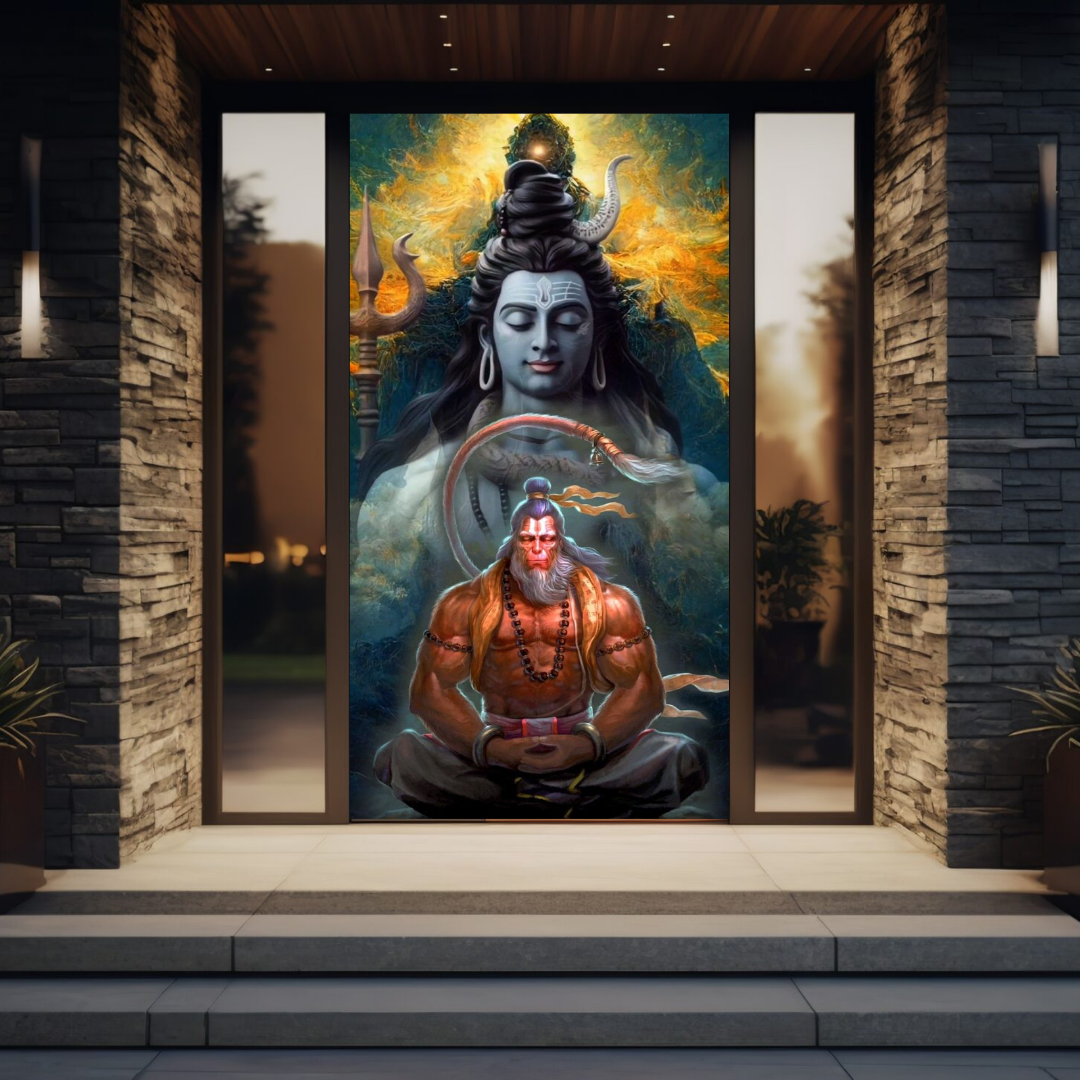God Bhola Bhakt Hanuman Door Cover