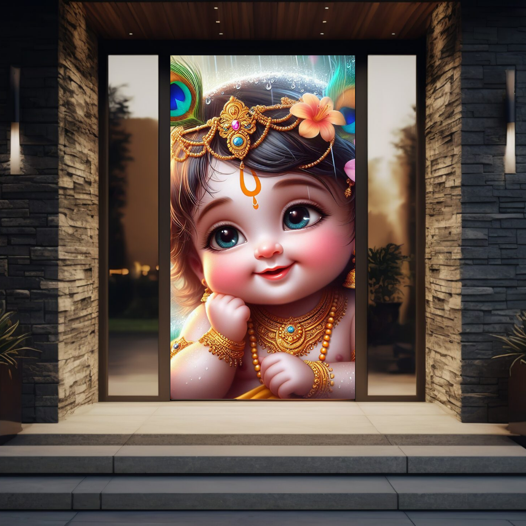 God Bal Krishna Door Cover