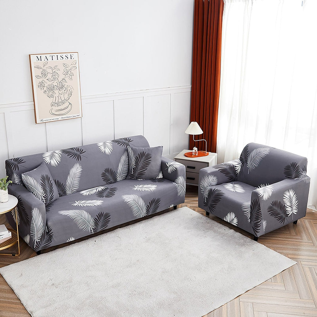 Trendize Exclusive Stretchable Sofa Cover - Charcoal Fern