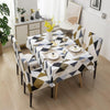 Premium Dining Table & Chair Cover Combo - Geometric Brown - Trendize