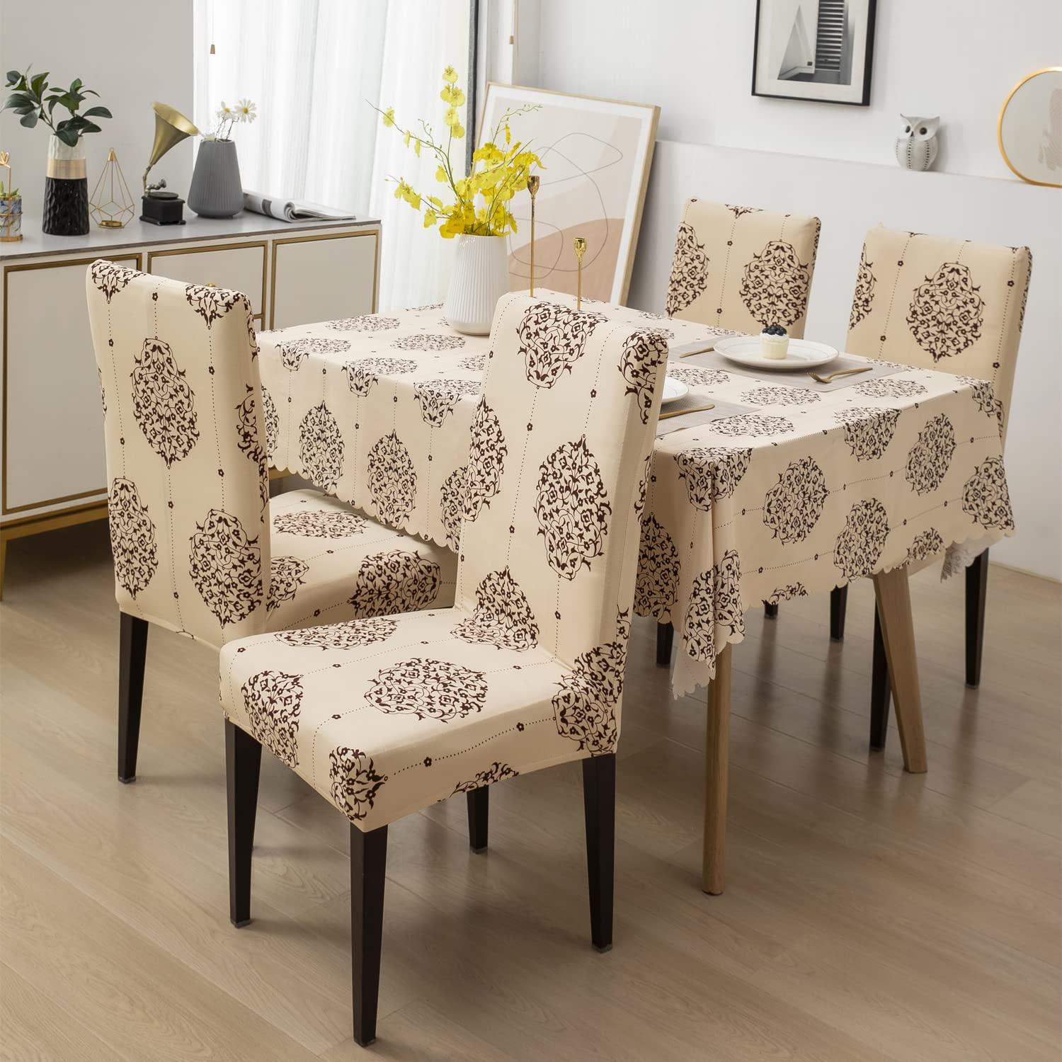 Premium Dining Table & Chair Cover Combo - Luxury White - Trendize