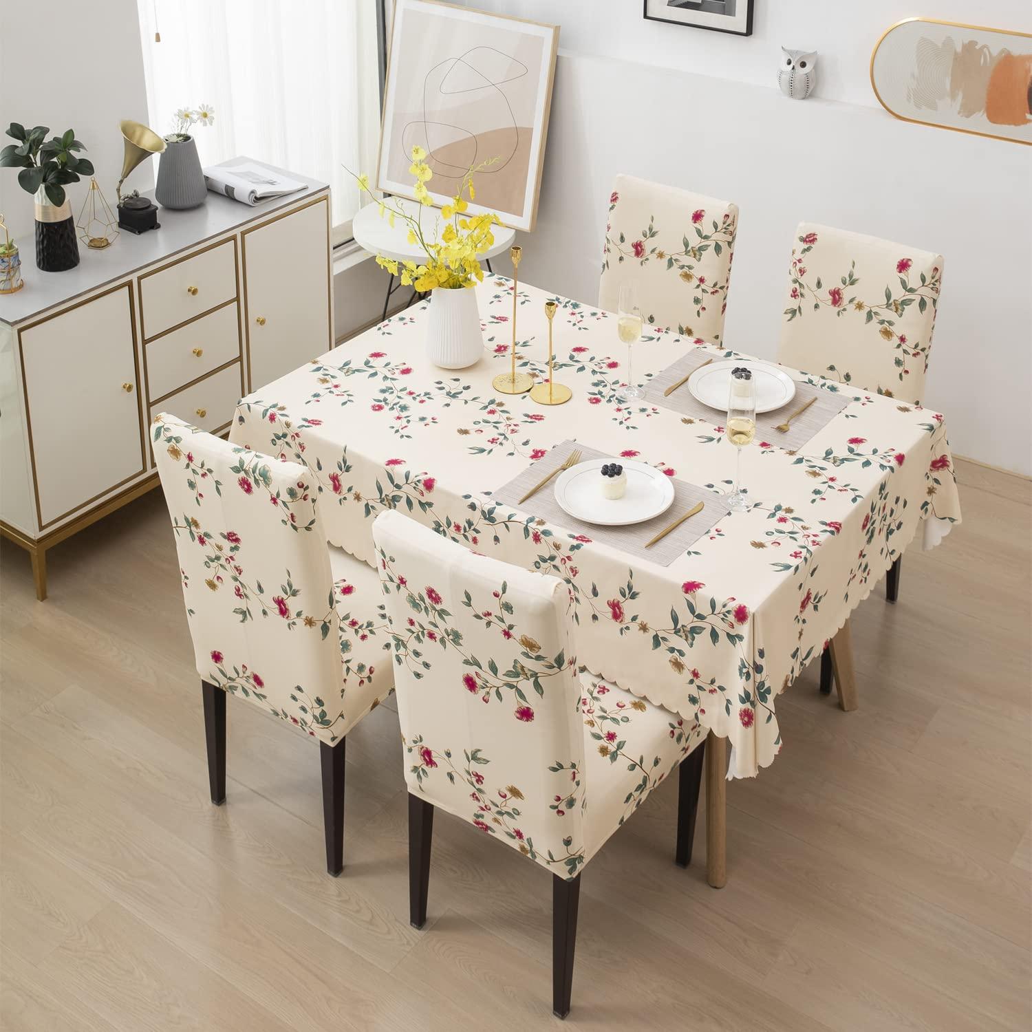 Premium Dining Table & Chair Cover Combo - Modish Beige - Trendize