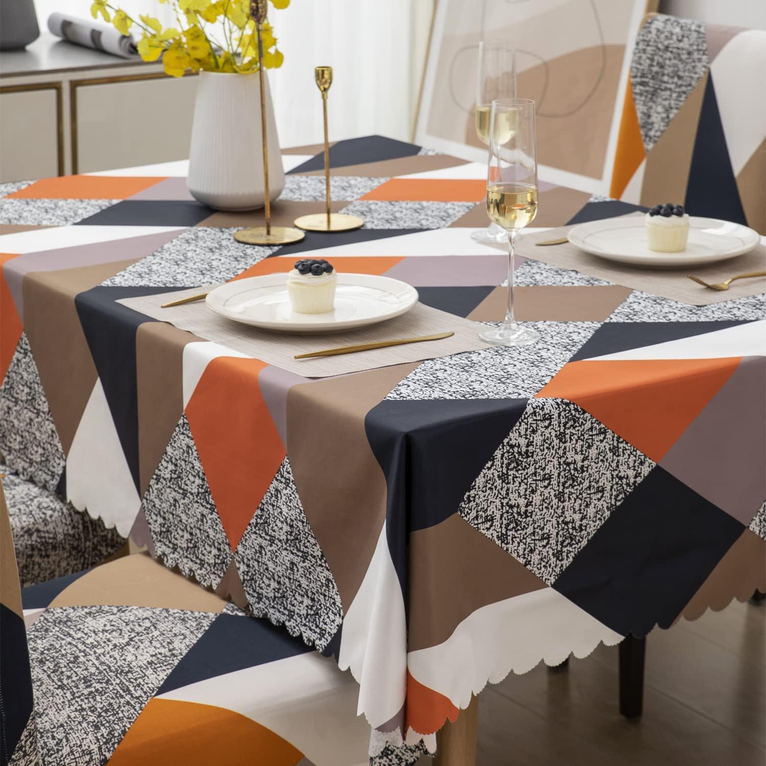Premium Dining Table & Chair Cover Combo - Prism Orange - Trendize