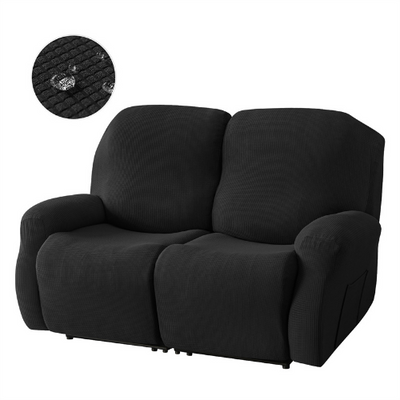Premium Jacquard Recliner Sofa Cover : Black