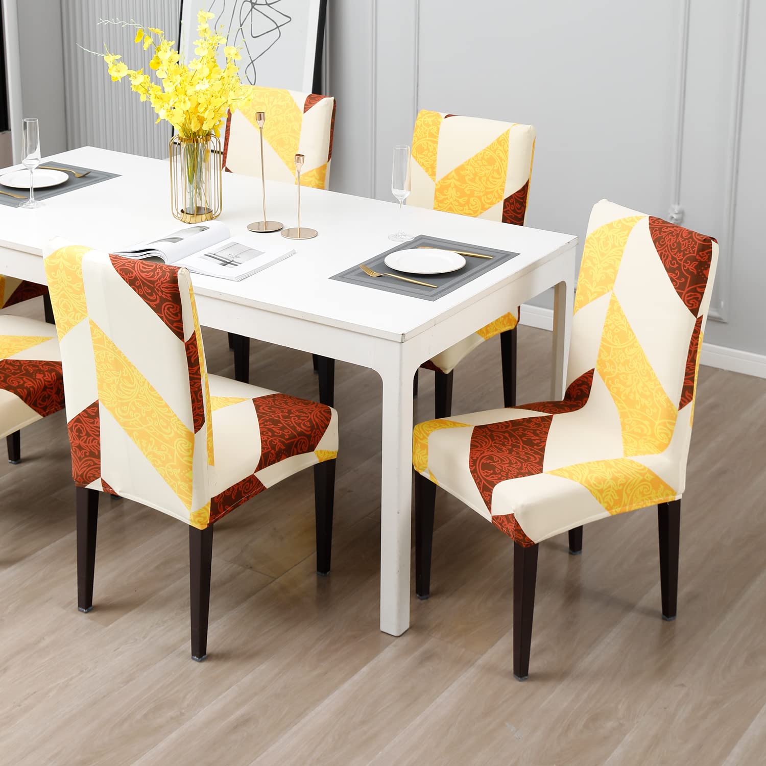 Stretchable Chair Covers, Abstract Multicolor