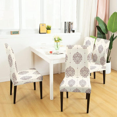 Stretchable Chair Covers, Luxury White - Trendize