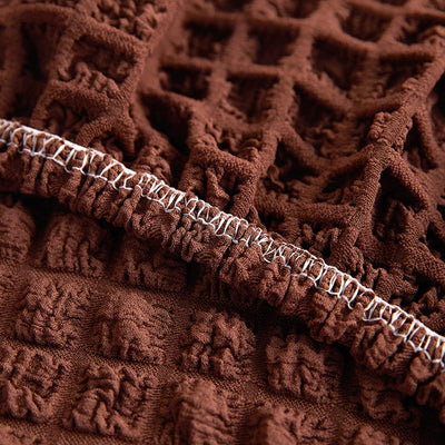 2025 L Shape Turkish Bubble Frill Sofa Covers : Brown
