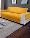 Reversible Quilted Waterproof Sofa Protector - Mustard & Brown