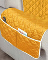 Reversible Quilted Waterproof Sofa Protector - Mustard & Brown