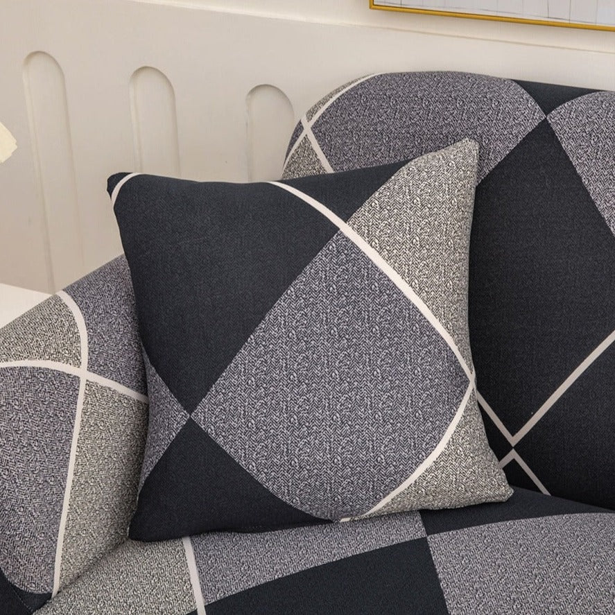 Trendize Exclusive Stretchable Sofa Cover - Checkerplaid Blue