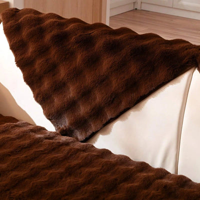 Plush Non Slip Sofa Mat - Dark Coffee