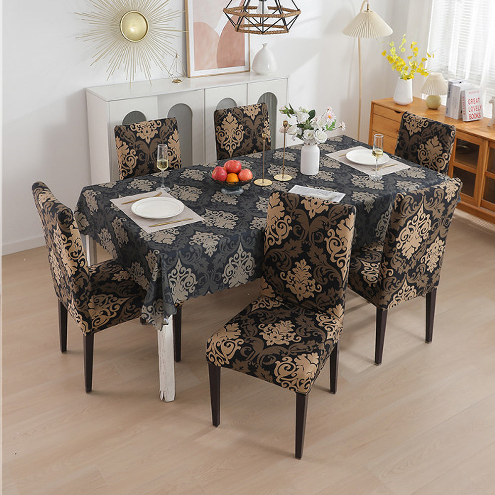 Premium Dining Table &amp; Chair Cover Combo - Royal Black