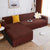 2025 L Shape Turkish Bubble Frill Sofa Covers : Brown