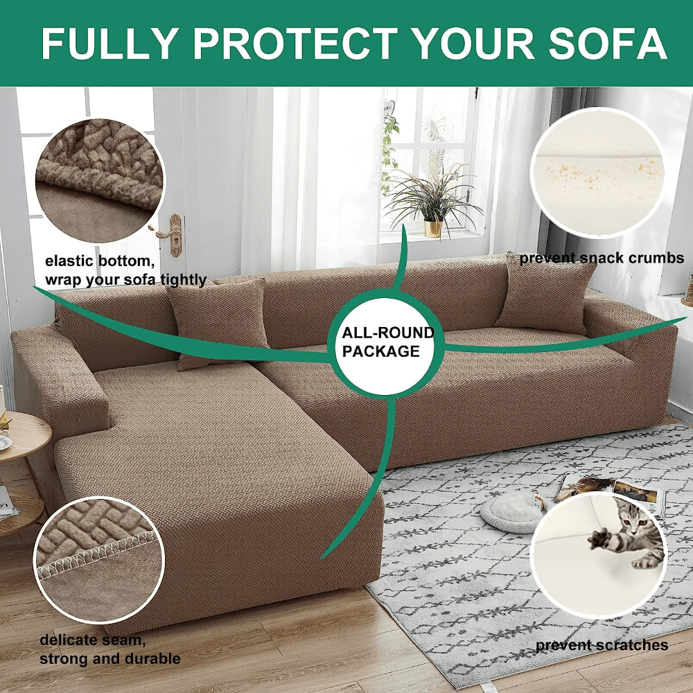 2023 Latest : Polar Fleece Sofa Cover : Brown - Trendize