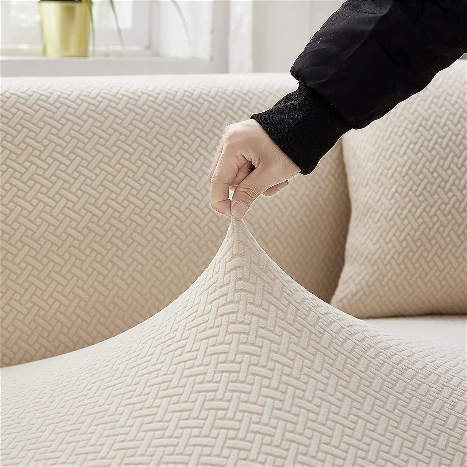 2026 Polar Fleece Sofa Cover : Cream