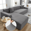 2025 L Shape Polar Fleece Sofa Cover : Grey