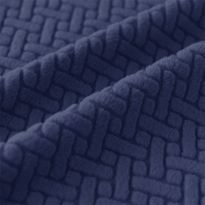 2025 L Shape Polar Fleece Sofa Cover : Navy Blue