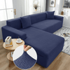 2024 L Shape Polar Fleece Sofa Cover : Navy Blue