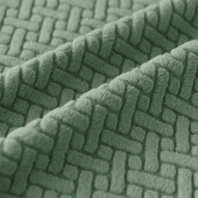 2025 L Shape Polar Fleece Sofa Cover : Pastel Green
