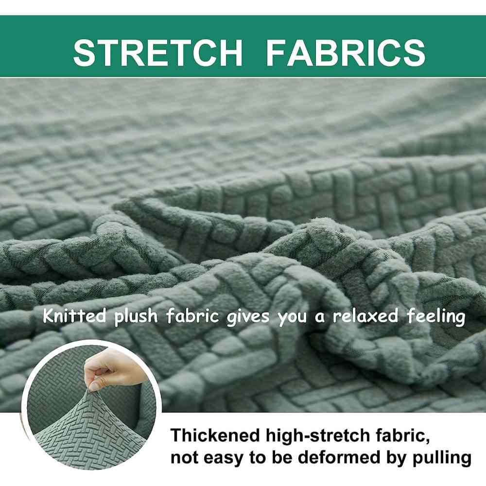 2026 L Shape Polar Fleece Sofa Cover : Pastel Green