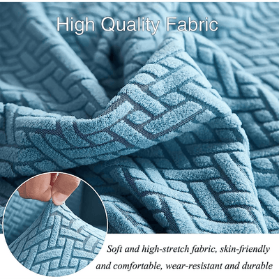 2025 L Shape Polar Fleece Sofa Cover : Sky Blue