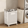 Collapsible Laundry Basket with Wheels and Handle