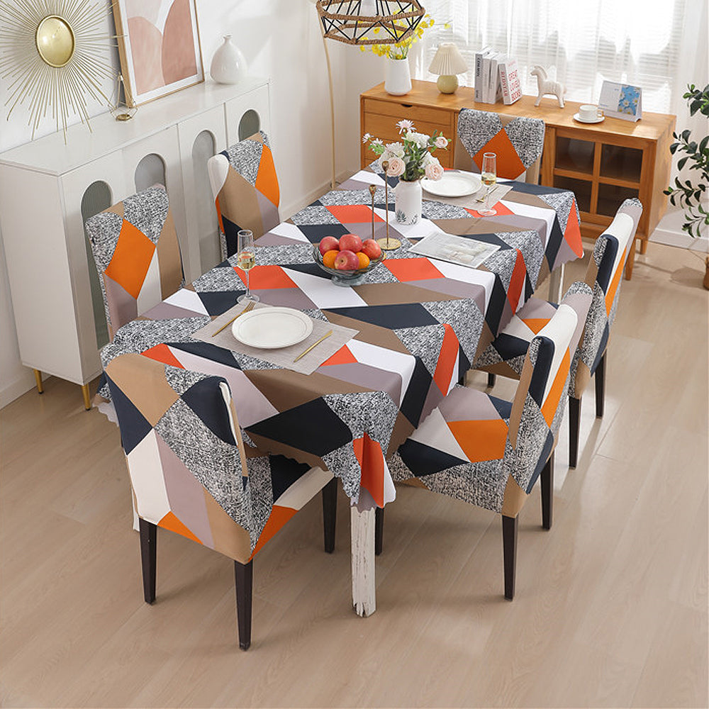 Premium Dining Table & Chair Cover Combo - Prism Orange