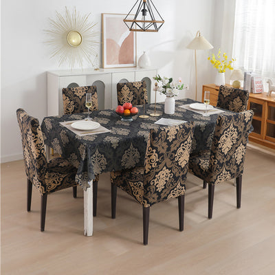 Premium Dining Table & Chair Cover Combo - Royal Black
