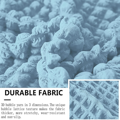 2026 Turkish Bubble Frill Sofa Covers : Powder Blue