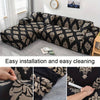 L Shape Sofa Cover - Black Brocade