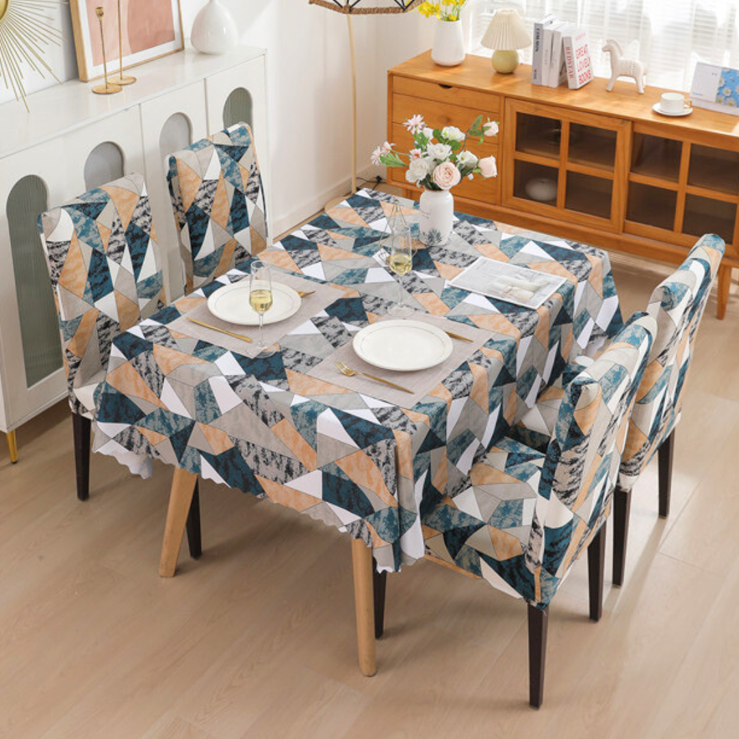 Premium Dining Table & Chair Cover Combo - Antique Prism