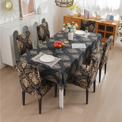 Premium Dining Table & Chair Cover Combo - Royal Black
